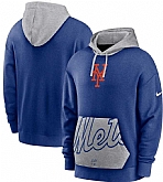 Men's New York Mets Nike Royal Gray Heritage Tri Blend Pullover Hoodie,baseball caps,new era cap wholesale,wholesale hats